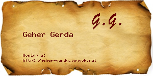 Geher Gerda névjegykártya